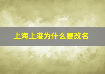 上海上港为什么要改名