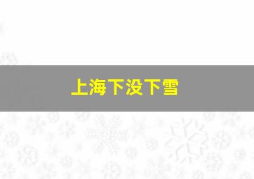 上海下没下雪