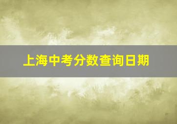 上海中考分数查询日期