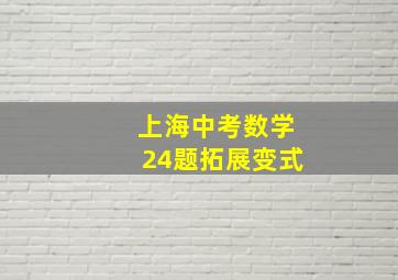 上海中考数学24题拓展变式