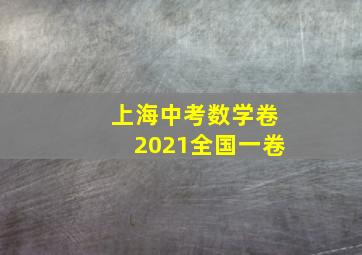 上海中考数学卷2021全国一卷