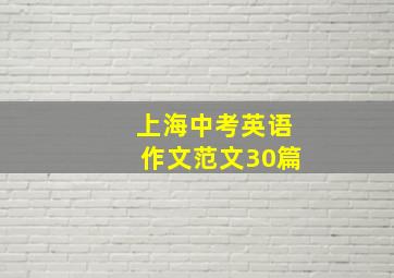 上海中考英语作文范文30篇