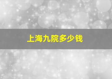 上海九院多少钱