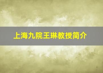 上海九院王琳教授简介