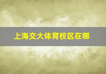 上海交大体育校区在哪