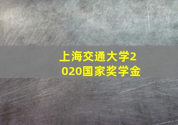 上海交通大学2020国家奖学金