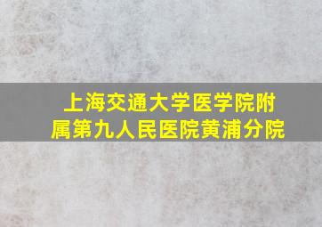 上海交通大学医学院附属第九人民医院黄浦分院