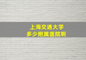 上海交通大学多少附属医院啊