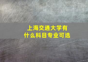 上海交通大学有什么科目专业可选