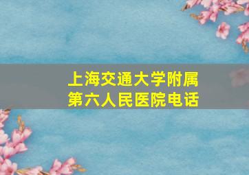 上海交通大学附属第六人民医院电话