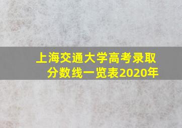 上海交通大学高考录取分数线一览表2020年