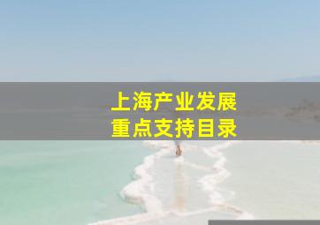 上海产业发展重点支持目录