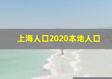 上海人口2020本地人口