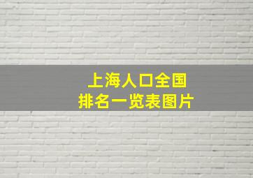 上海人口全国排名一览表图片