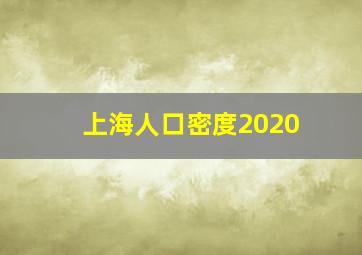 上海人口密度2020