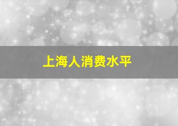 上海人消费水平