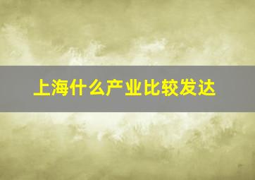 上海什么产业比较发达