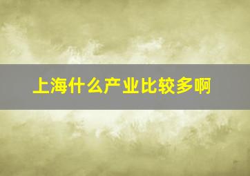 上海什么产业比较多啊