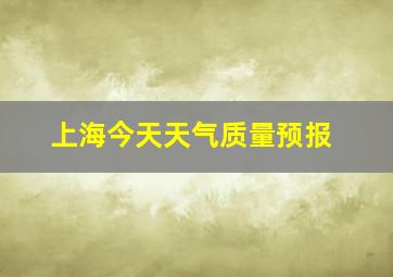 上海今天天气质量预报