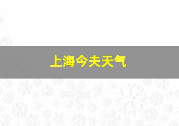 上海今夫天气