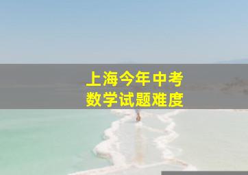 上海今年中考数学试题难度