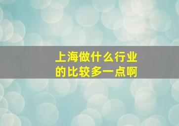 上海做什么行业的比较多一点啊