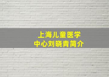 上海儿童医学中心刘晓青简介