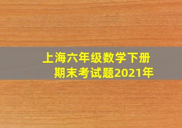 上海六年级数学下册期末考试题2021年