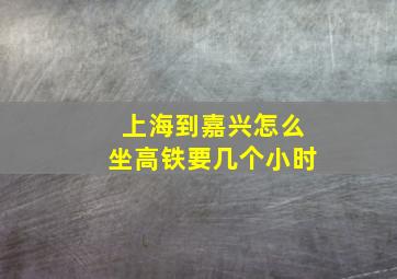 上海到嘉兴怎么坐高铁要几个小时