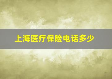 上海医疗保险电话多少