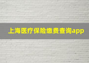 上海医疗保险缴费查询app