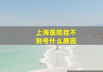 上海医院挂不到号什么原因