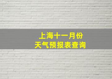 上海十一月份天气预报表查询