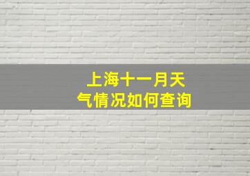 上海十一月天气情况如何查询