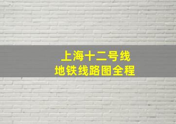 上海十二号线地铁线路图全程