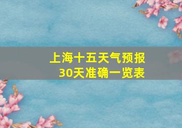 上海十五天气预报30天准确一览表