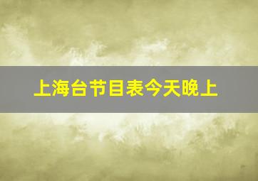 上海台节目表今天晚上