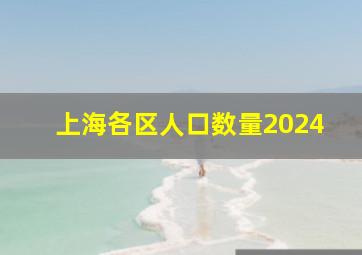 上海各区人口数量2024