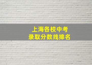 上海各校中考录取分数线排名