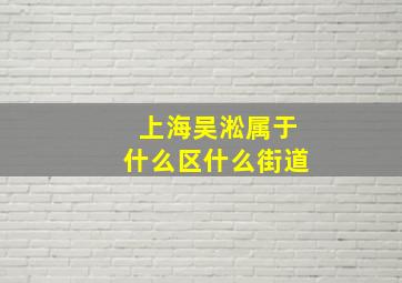 上海吴淞属于什么区什么街道