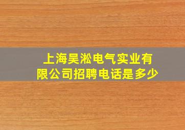 上海吴淞电气实业有限公司招聘电话是多少