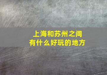 上海和苏州之间有什么好玩的地方