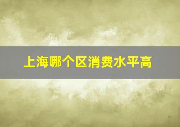 上海哪个区消费水平高