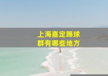 上海嘉定踢球群有哪些地方