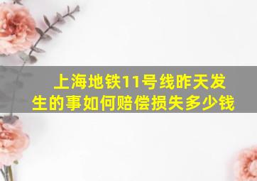 上海地铁11号线昨天发生的事如何赔偿损失多少钱