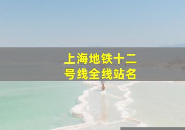 上海地铁十二号线全线站名