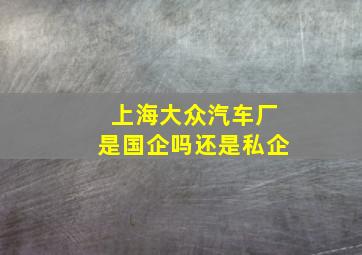 上海大众汽车厂是国企吗还是私企