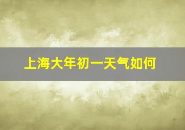 上海大年初一天气如何