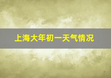 上海大年初一天气情况