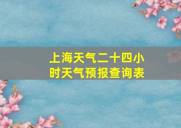 上海天气二十四小时天气预报查询表